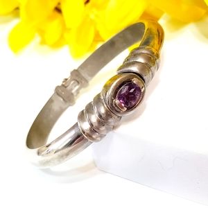 Sterling Silver and Amethyst Bracelet